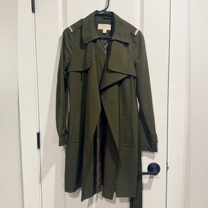 MICHAEL Michael Kors Olive Trench Coat with Epaulets